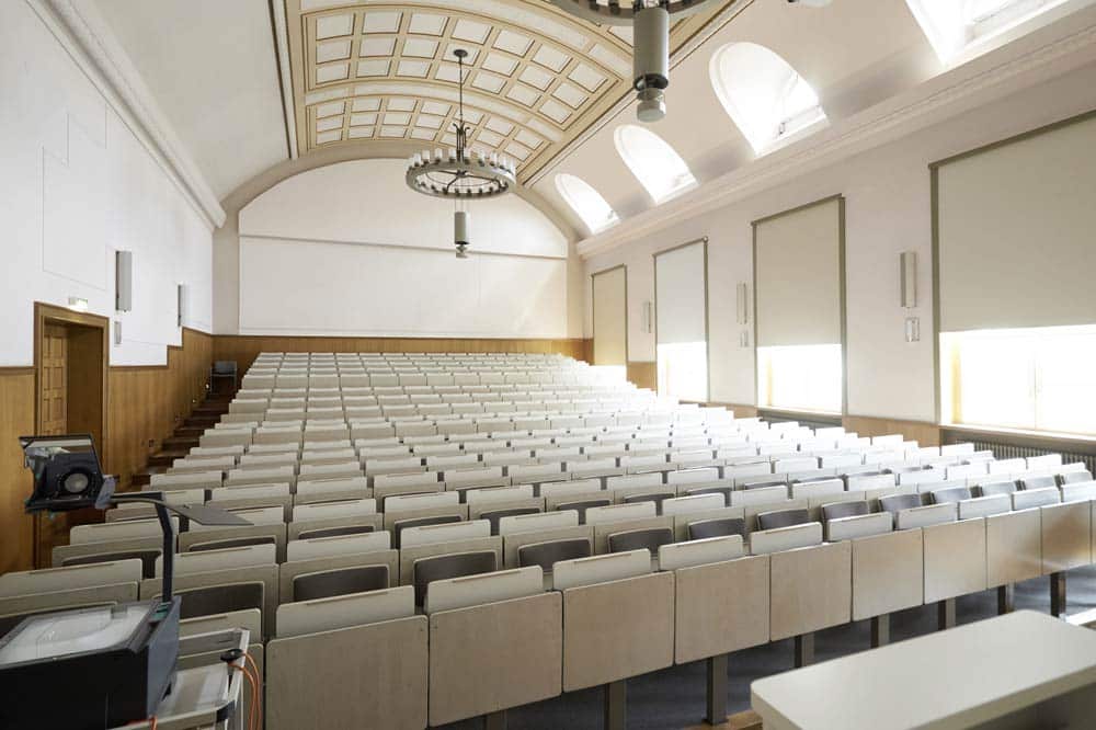 Hörsaal im Geutebrück-Bau. Foto: Stephan Floss/HTWK Leipzig