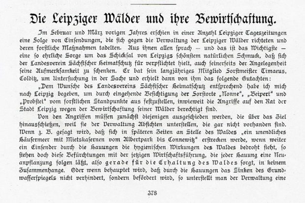 Der Beitrag zum Leipziger Auwald im "Grünen Heft" von 1915. Foto: Hans-Jürgen Dietrich
