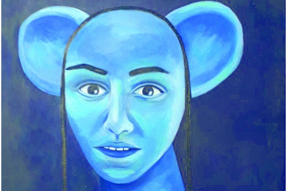 Malerei mit dem Titel „Mäuschen“ 2020 von Anne Maria Trautmann. Quelle: Kirchenbezirk Leipzig