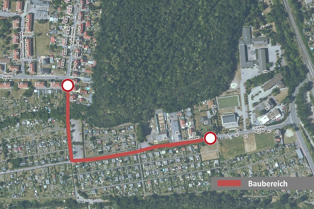 Vollsperrung Luckaer-Str. Quelle: Stadtverwaltung Borna