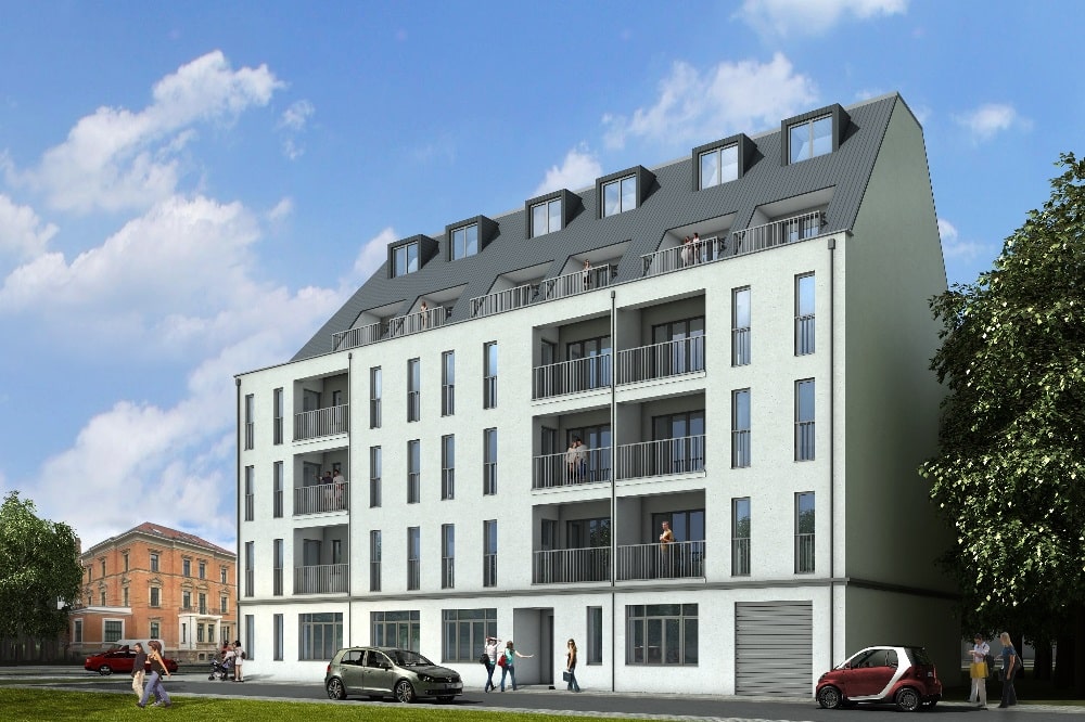 Ansicht Petzscher Eck. Visualisierung: Paulick Immobilien