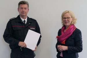 Dirk Hartmann, Bezirksbrandmeister Freistaat Sachsen und Regina Kraushaar, Präsidentin Landesdirektion Sachsen © Ingolf Ulrich