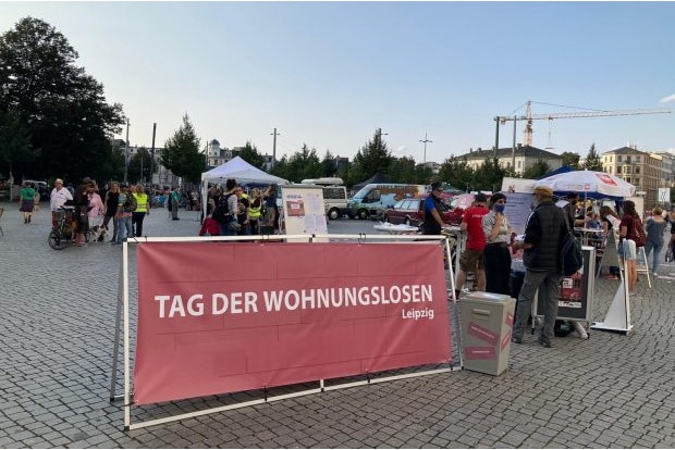 Tag der Wohnungslosen auf dem Richard-Wagner-Platz in Leipzig. Foto: L-IZ.de