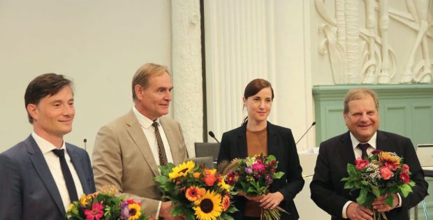 Heiko Rosenthal, Burkhard Jung, Vicki Felthaus und Thomas Fabian. Foto: L-IZ.de