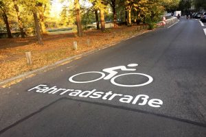 Piktogramm Fahrradstraße am Deutschen Platz. Foto: Stadt Leipzig
