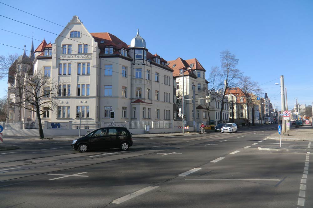 Karl-Heine-Straße vor der Einmündung der Erich-Zeigner-Allee. Foto: Marko Hofmann