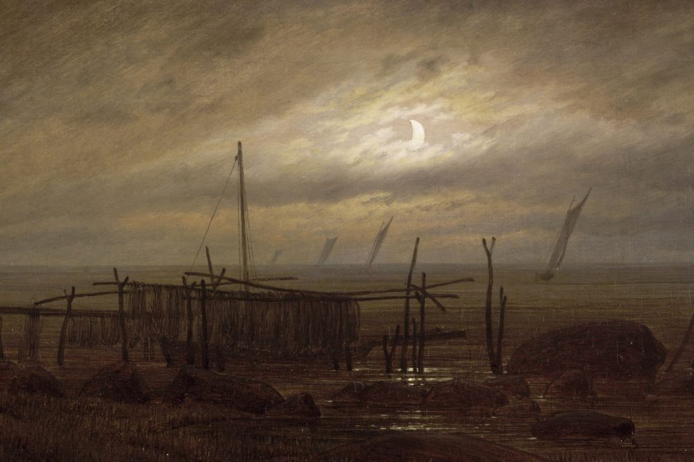 Küstenlandschaft im Mondschein, 1818 Öl auf Leinwand, 22 x 30,7 cm, Paris, Musée du Louvre, Department of Paintings © bpk RMN – Grand Palais Musée du Louvre.