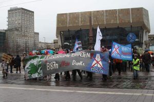 Protest gegen die damals noch viel größer geplante B87n 2012 in Leipzig. Foto: Ralf Julke
