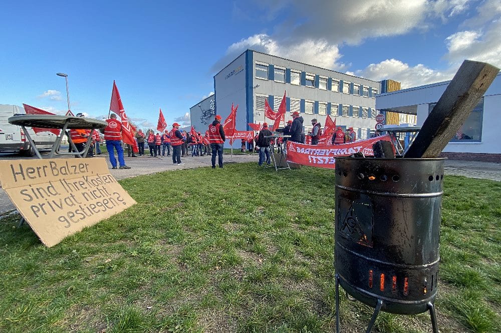 2. Warnstreik im Kabelwerk Meißen Wilhelm Balzer GmbH. Foto: IG Metall