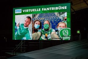 Virtuelle DKB Fantribüne. Foto: Karsten Mann