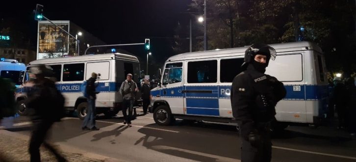 Polizeieinsatz am 7. November in Leipzig. Foto: L-IZ.de