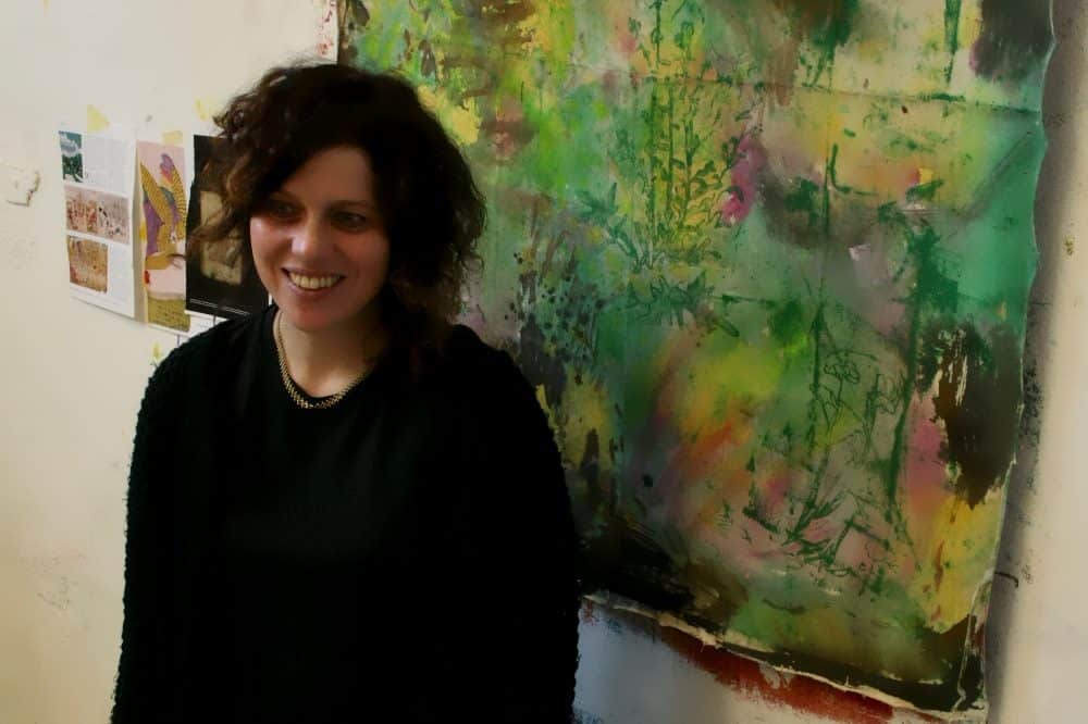 Die Leipziger Malerin Lydia Wahrig in ihremAtelier in Leipzig-Leutzsch. © Daniel Thalheim