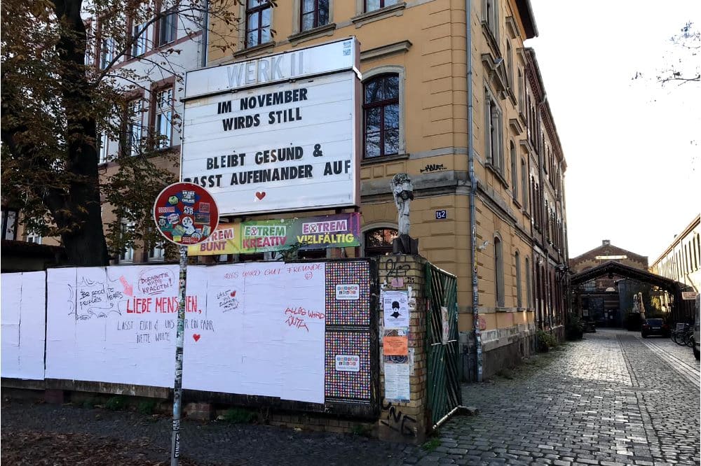 Aufmunternde Worte trotz zweiten Lockdown am Werk2. Foto: Birthe Kleemann