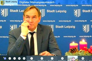 Digitaler Meinungsaustausch mit Burkhard Jung. Screenshot: L-IZ.de