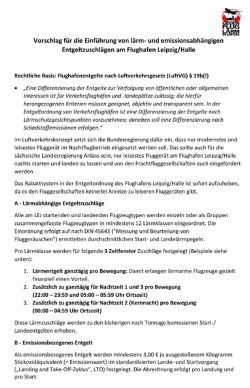 Der Vorschlag der Bürgerinitiative für eine neue Entgeltordnung am Flughafen Leipzig / Halle.
