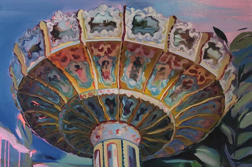 Hanne Kroll: Karussel II, 2020, Öl auf Leinwand. Foto: Hanne Kroll