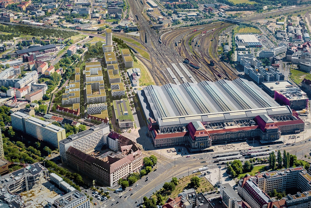 Das geplante Löwitz-Quartier am Hauptbahnhof. Visualisierung: bloomimages/freiland, Hamburg