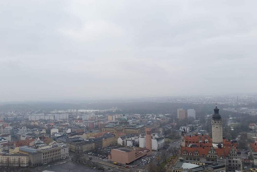 Leipzig aus Charta-Höhe betrachtet. Foto: Marko Hofmann
