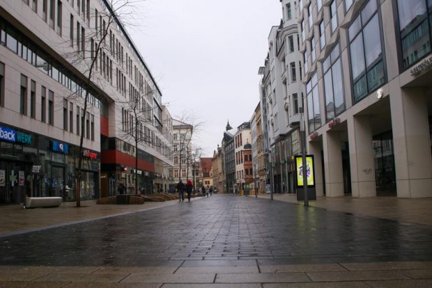 Grimmaische Straße an einem Samstag zu Coronazeiten. Foto: Martin Schöler