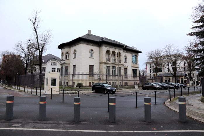 Das Generalkonsulat der USA in Leipzig. Auch am heutigen 6. Januar 2021 ein eher ruhiger Ort. Foto: L-IZ.de