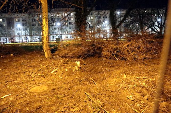 Am Wilhelm-Leuschner/Höhe Rossplatz in der Nacht zum 21. Januar 2021. Foto: LZ