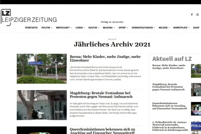 Jahresansichten auf L-IZ.de. Screen LZ