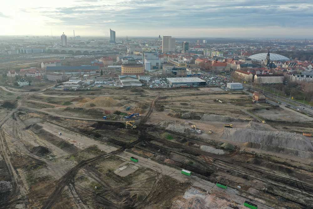 Unter dem Namen „Leipzig 416“ soll hier das größte innerstädtische Stadtquartier Leipzigs entstehen. Foto: InOneMedia