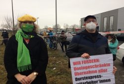 Demonstration Durstexpress 28. Januar 2021. Foto: Sabine Eicker
