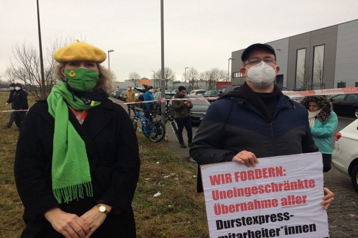 Demonstration Durstexpress 28. Januar 2021. Foto: Sabine Eicker