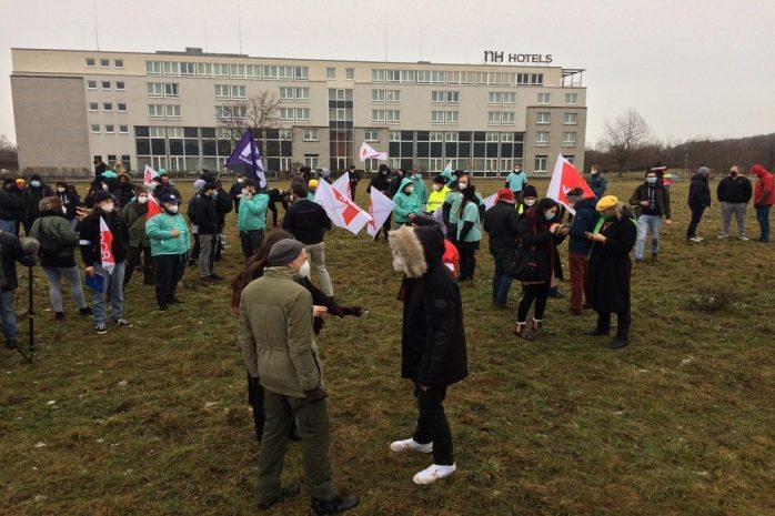 Demonstration Durstexpress 28. Januar 2021. Foto: Sabine Eicker