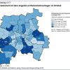 Zufriedenheit mit den Radverkehrsanlagen im Ortsteil. Grafik: Stadt Leipzig, Bürgerumfrage 2019