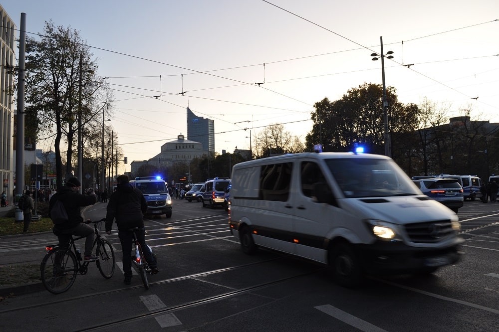 Razzia bei der Polizei Leipzig. Foto: Antonia Weber
