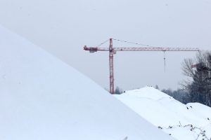 Leipziger Baustelle im Winter 2021. Foto: LZ