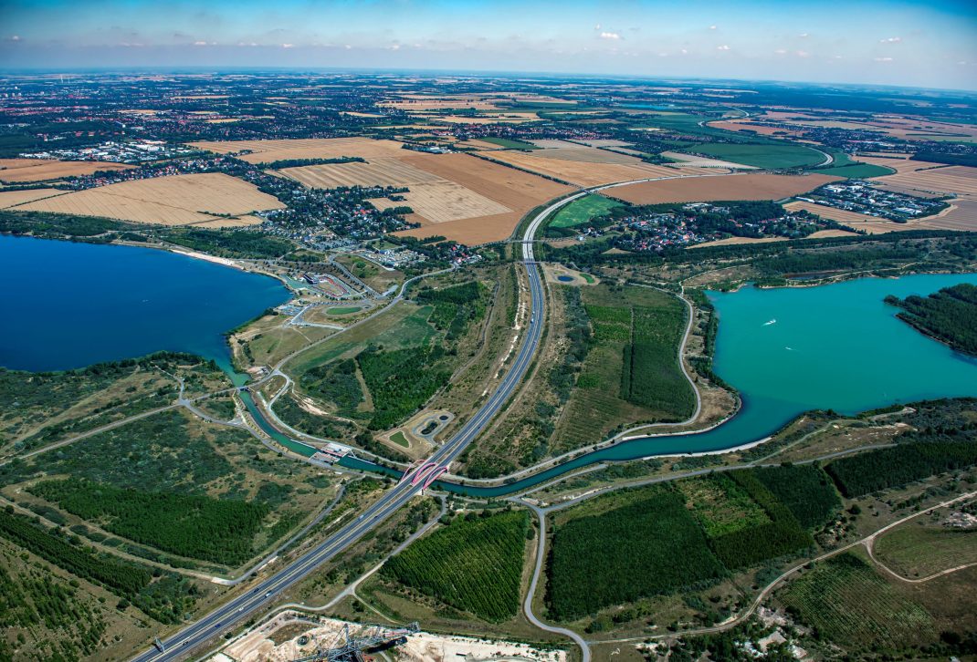Störmthaler Kanal mit angrenzenden Seen 2019 (Quelle: LMBV)