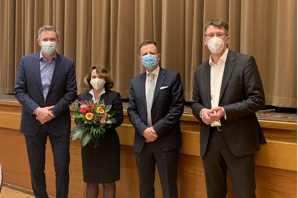 Aufsichtsrat bestellt LVB-Arbeitsdirektorin, v.l.n.r.: Ronald Juhrs, Katrin Lukus, Torsten Bonew, Ulf Middelberg. Foto: Leipziger Gruppe
