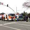 Die Unfallstelle an der Prager Straße am 16. März 2021, kurz vor 12 Uhr. Foto: LZ, Sabine Eicker