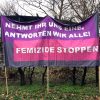 Mit einer Kundgebung im Leipziger Osten wurde an den Tod einer jungen Frau vor einem Jahr erinnert und ein Zeichen gegen Gewalt an Frauen gesetzt. Foto: LZ