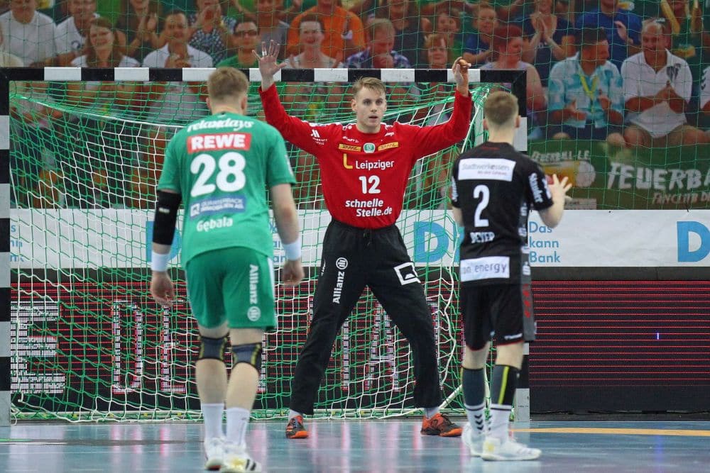 DHfK-Keeper Kristian Saeveras trug einen großen Anteil zum Heimsieg bei. Foto: Jan Kaefer