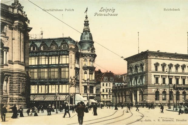 Geschäftshaus Polich auf einer Postkarte, Aufnahme R. Brauneis. Copyright: Pro Leipzig