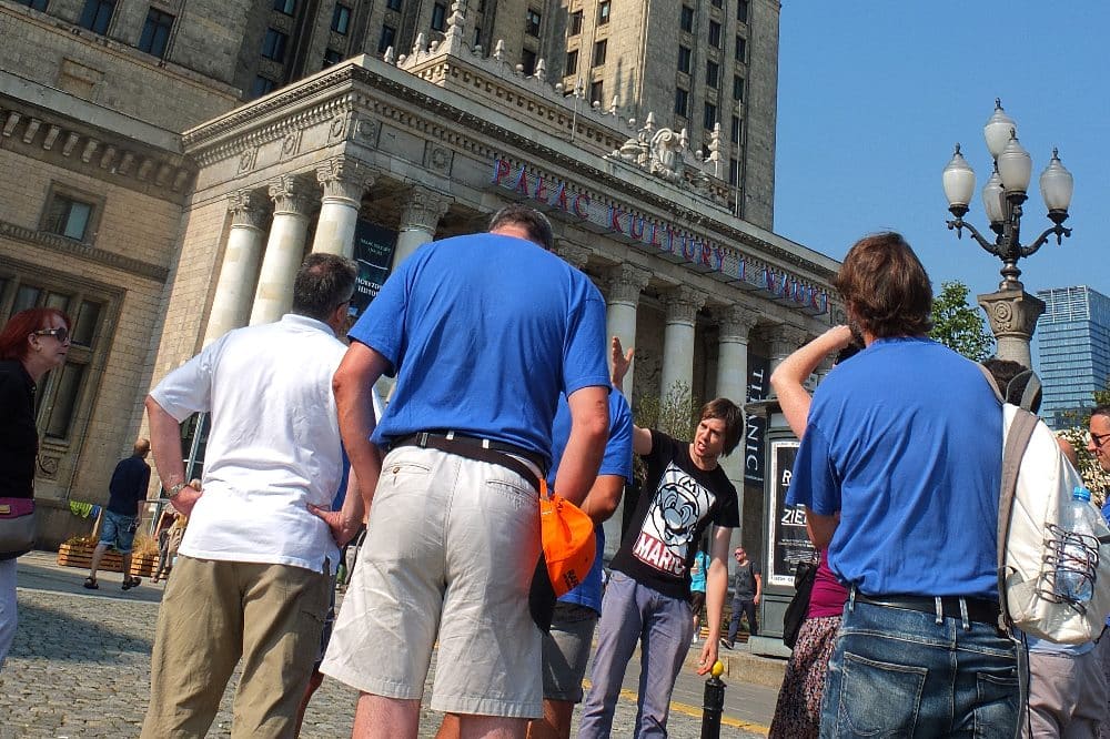 „Kommunismustour“ am Kulturpalast in Warschau, 2016. © Sabine Stach
