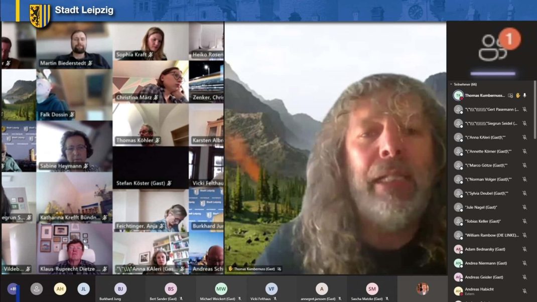 Thomas Kumbernuß in der digitalen Stadtratsdebatte. Foto: Screen Livestream