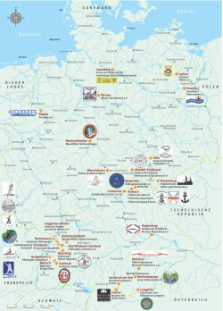 Flößervereine in Deutschland. Karte: Förderverein Elsterfloßgraben