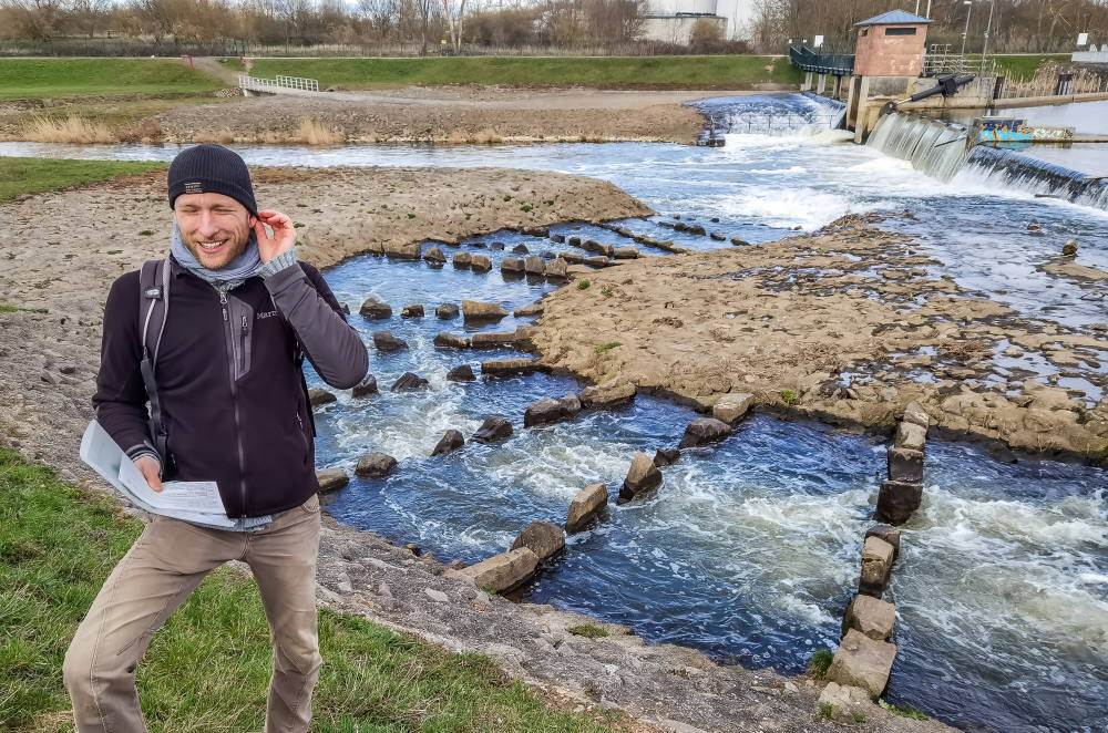 Tourstation am Rosentalwehr. Foto: Tilly Domian