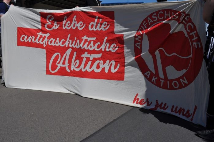 Die antifaschistische Fahrrad-Demo in Leipzig am 9. Mai. Foto: Antonia Weber