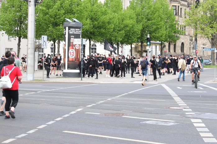 Der Gegenprotest am 10. Mai 2021. Foto: LZ