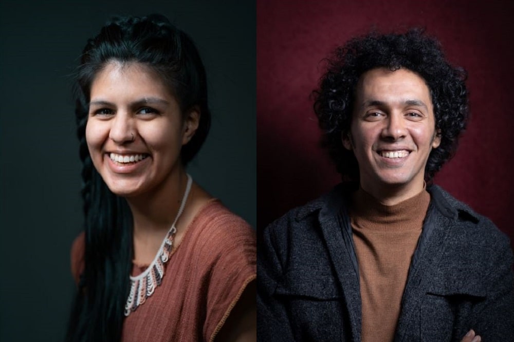Zwei Mitglieder des neu gewählten Migrantenbeirats: Yameli Gomez Jimenez (links) und Mohammad Okasha (rechts). Fotos: Martin Rebaza Ponce de Leon (links), Nader Gadelrab (rechts); Montage: LZ