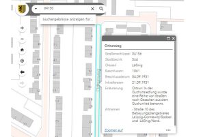 Informationen zum Ortrunweg in Lößnig. Screenshot: LZ