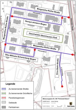 Die geplanten Straßenbenennungen in der Parkstadt Dösen. Karte: Stadt Leipzig