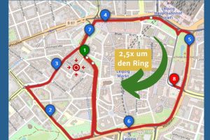 Geplante Route für die Fahrraddemo am 7. Mai. Grafik: Verkehrswende Leipzig