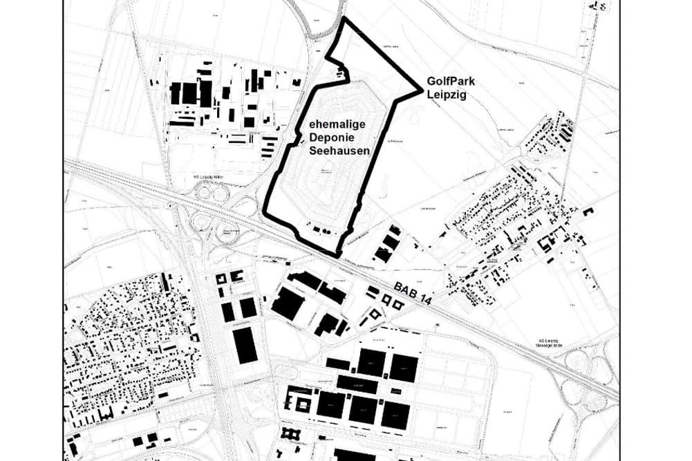 Das vorgesehene Gebiet für den Bebauungsplan der Deponie Seehausen. Karte: Stadt Leipzig